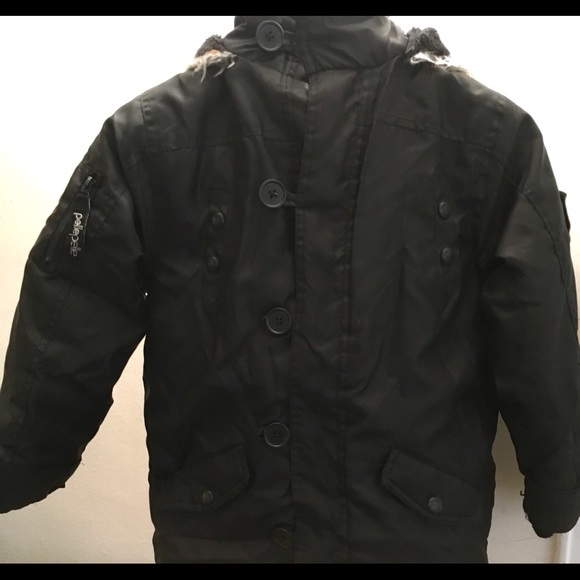 BOYS Black WINTER COAT, PELLE PELLE, Size 7 - Picture 3 of 10